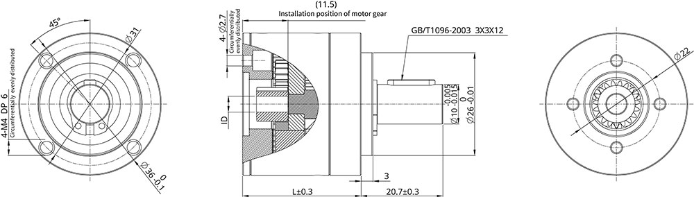 Planetary Gearbox Dimensional